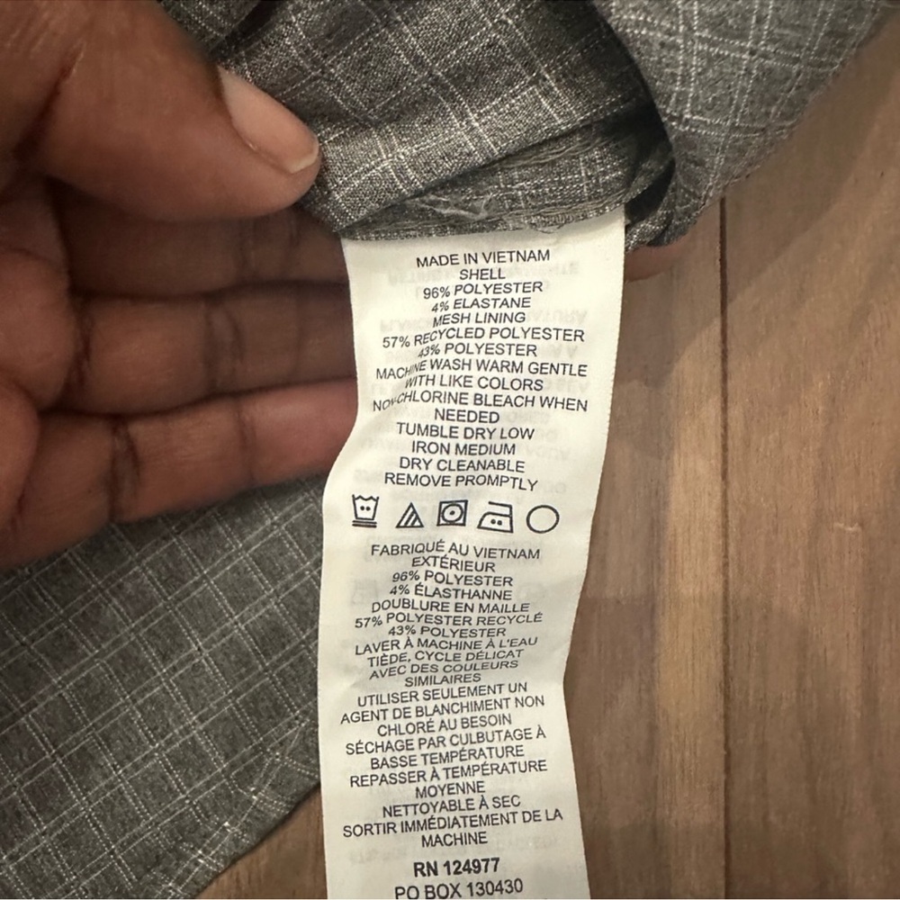 Prana Men's Gray Plaid Button Down Shirt - Picture 4 of 7